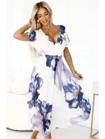 Vzdušné midi šaty s obálkovým výstřihem a velkým květinovým vzorem v model 21819836 - numoco basic
