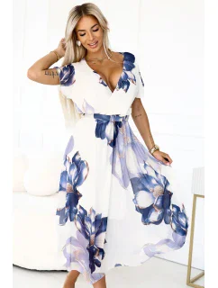 Vzdušné midi šaty s obálkovým výstřihem a velkým květinovým vzorem v model 21819836 - numoco basic