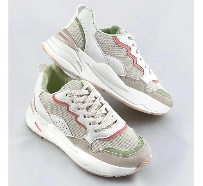 Béžové dámske tenisky adidasky s vyššou podrážkou (BS-05)