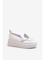 Kožené Mokasíny S Ozdobou Bílé model 21660952 - Zazoo