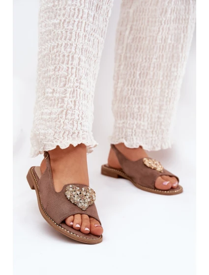 Dámské Sandály S Ozdobným Tmavě Béžové model 21691539 - S.Barski