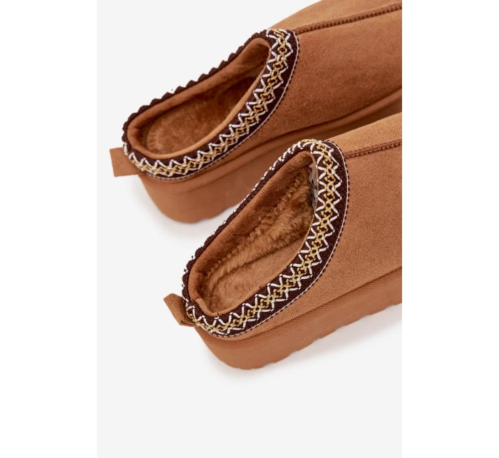 Dětské juniorská sněhule s výšivkou na platformě Camel Jolisse