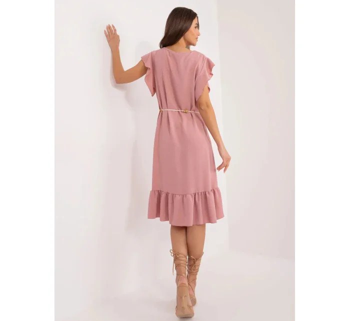 Dámské šaty DHJ SK model 20973256 Pudr růžová - Rue Paris Dámské šaty DHJ SK model 20973256 Pudr růžová - Rue Paris