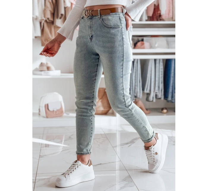 Dámské džínové kalhoty slim fit s páskem modré Dstreet model 21985310 - FashionStreet