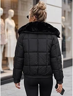 Krátka dámska zimná prešívaná bunda, čierna, FashionStreet TY6037 Krátka dámska zimná prešívaná bunda, čierna, FashionStreet TY6037