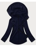 Tmavomodrá mikina s asymetrickou spodnou stranou (HD153-04) Tmavomodrá mikina s asymetrickou spodnou stranou (HD153-04)