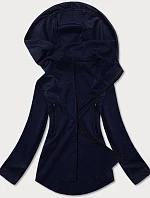 Tmavomodrá mikina s asymetrickou spodnou stranou (HD153-04)