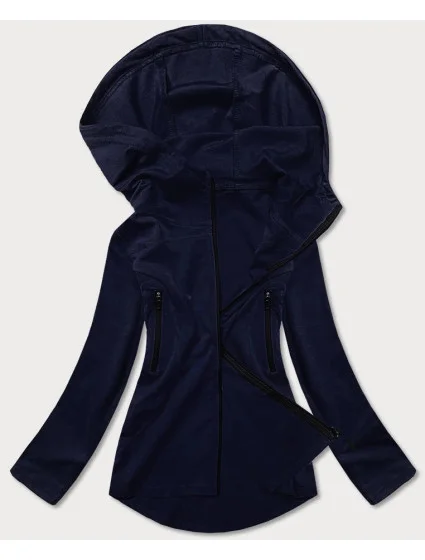 Tmavomodrá mikina s asymetrickou spodnou stranou (HD153-04) Tmavomodrá mikina s asymetrickou spodnou stranou (HD153-04)