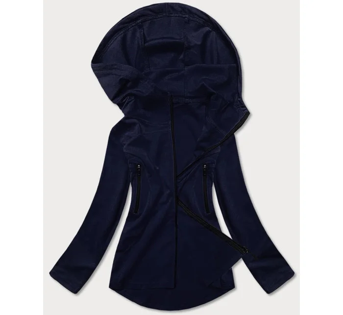 Tmavomodrá mikina s asymetrickou spodnou stranou (HD153-04) Tmavomodrá mikina s asymetrickou spodnou stranou (HD153-04)