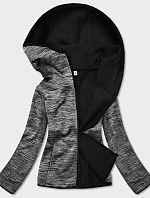 Sivá melanžová dámska mikina s polarom (HD111-3)