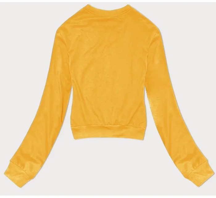 Tenká krátka žltá dámska mikina (8B938-117) Tenká krátka žltá dámska mikina (8B938-117)