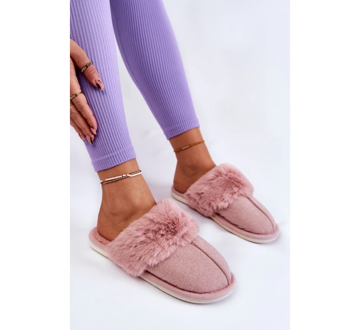 Damskie Ocieplane Papcie Z Futerkiem Jasnoróżowe Franco Damskie Ocieplane Papcie Z Futerkiem Jasnoróżowe Franco
