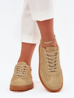 Zamszowe Sneakersy Damskie Big Star RR274849 HI-POLY SYSTEM Beżowe