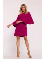 S426 Mini šaty s netopierími rukávmi - slivka S426 Mini šaty s netopierími rukávmi - slivka
