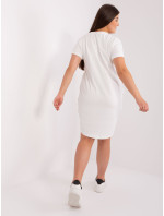 Základné bavlnené šaty Ecru plus size