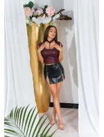 Sexi tričko Wet look 94901 fialové - KouCla