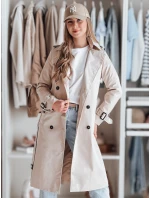 Dámský dlouhý kabát s páskem bílý Dstreet model 21986640 - FashionStreet