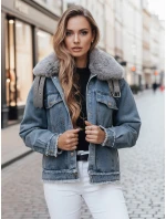 Dámska džínsová bunda FURDENIM s kožušinou svetlo modrá FashionStreet TY4755z