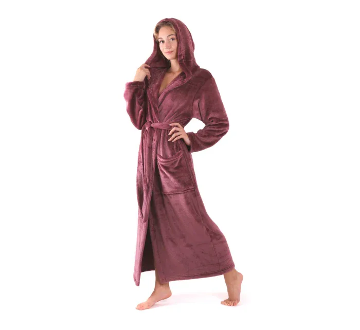 Dámsky župan Siena s kapucňou 3156 mauve wine - Vestis Dámsky župan Siena s kapucňou 3156 mauve wine - Vestis