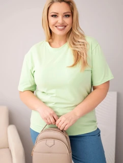 Dámská bavlněná halenka Plus Size s krátkým rukávem basic model 22021068 - K-Fashion