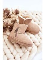 Dziecięce Wsuwane Ocieplane Botki Śniegowce Beżowe Catellie Dziecięce Wsuwane Ocieplane Botki Śniegowce Beżowe Catellie