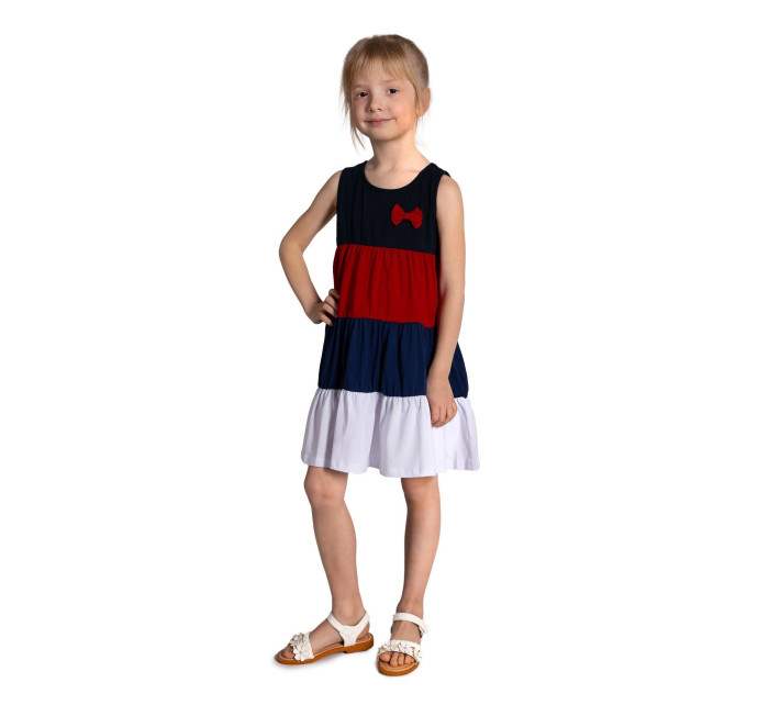 Yoclub Letné dievčenské šaty bez rukávov UDK-0009G-A100 Viacfarebné
