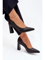 Dámske lodičky na širokom podpätku Vinceza - čierne Dámske lodičky na širokom podpätku Vinceza - čierne