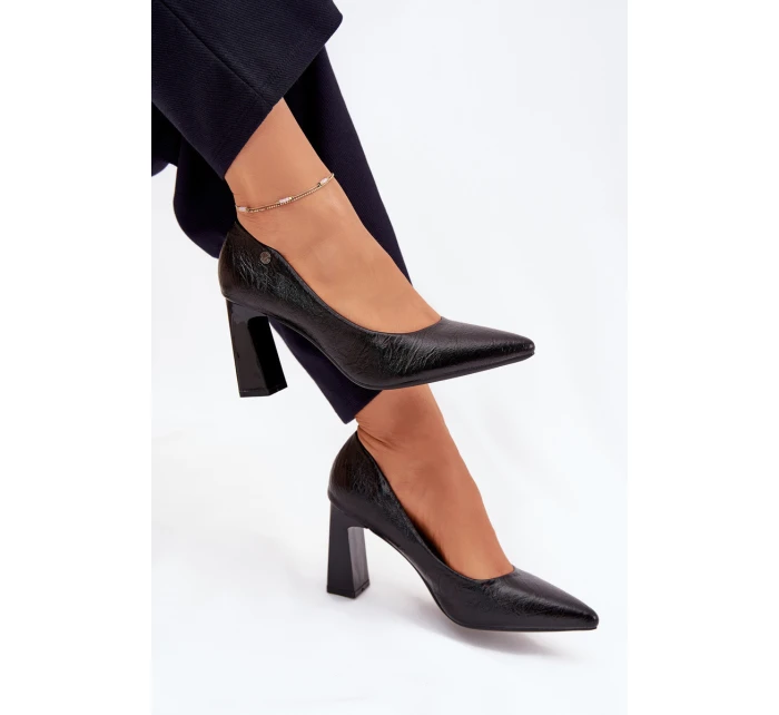 Dámske lodičky na širokom podpätku Vinceza - čierne Dámske lodičky na širokom podpätku Vinceza - čierne