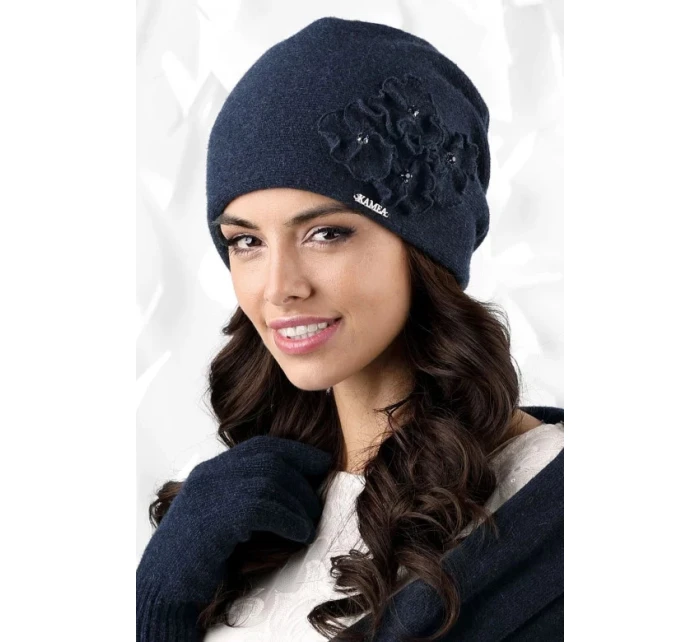 Dámska čiapka model 163338 dark blue - Kamea
