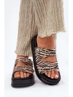 Klapki Damskie Z Klamrami Na Platformie Zebra Nilatha