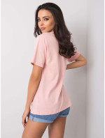 Púdrovo ružové tričko s módnou potlačou