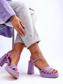 Dámske semišové sandále na platforme fialové Verda