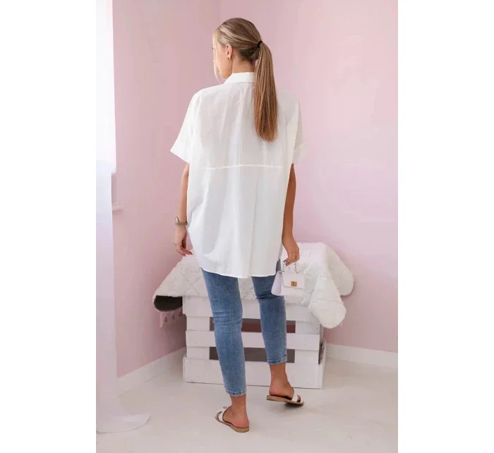 Bavlnené tričko s krátkym rukávom 28838 ecru - Kesi Bavlnené tričko s krátkym rukávom 28838 ecru - Kesi