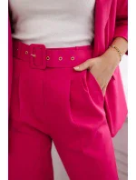 Elegantný set saka a nohavíc fuchsiovej farby