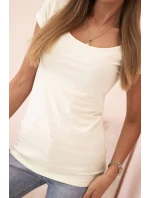 Dámska klasická bavlnená blúzka s krátkymi rukávmi modrá