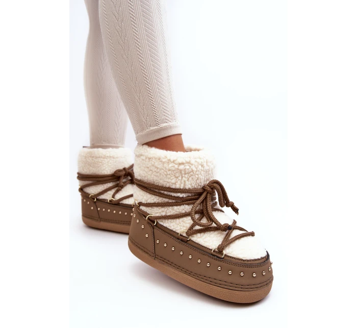 Dámské zateplené sněhule hnědé model 21637505 - Boto Dámské zateplené sněhule hnědé model 21637505 - Boto