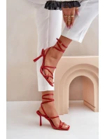 Stylové Sandály Na Podpatku S Pásky Červené model 21679427 - Boto
