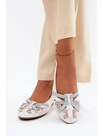 Kožené baleríny model 22125782 Bílé - Maciejka