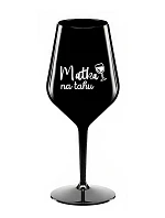 MATKA NA RUKU - čierny nerozbitný pohár na víno 470 ml
