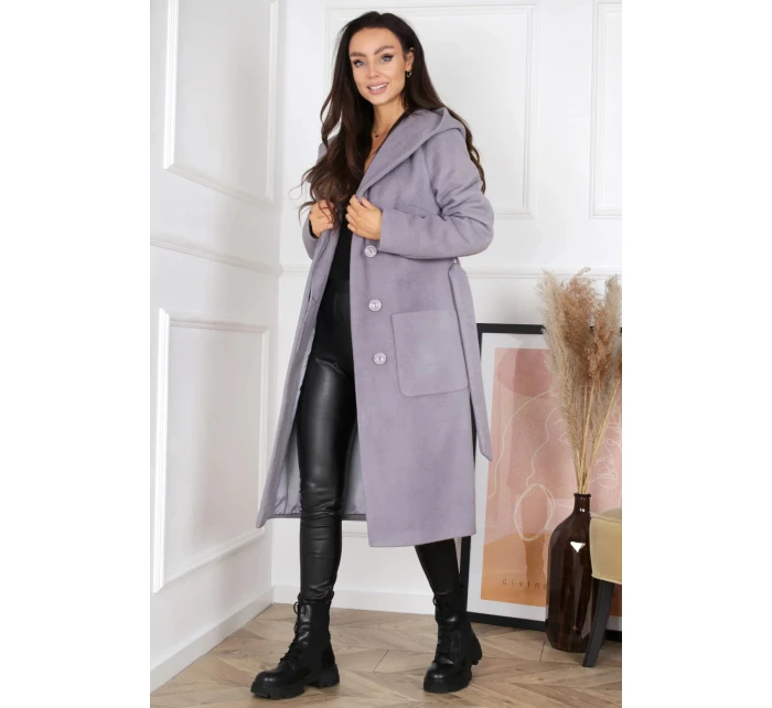 Dámský kabát model 19341929 Šedá - Merce