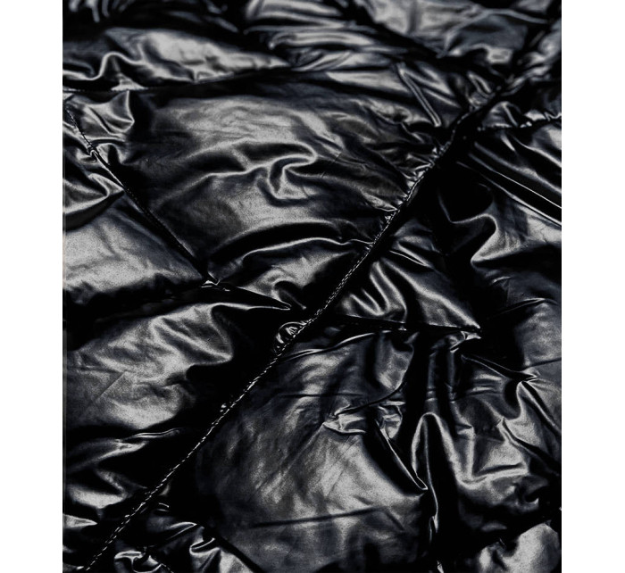 Čierna dámska bunda s leskom (OMDL-023)