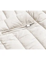 Dámska obojstranná zimná bunda tmavomodrá a béžová (2M-21508)