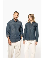 K Denim halenka s dlouhým rukávem 20.K blue model 22509896 - Kariban K Denim halenka s dlouhým rukávem 20.K blue model 22509896 - Kariban