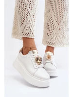 Dámské kožené tenisky model 21647474 bílé - CheBello