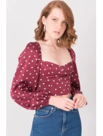 Bluzka model 18484164 bordowy - FPrice