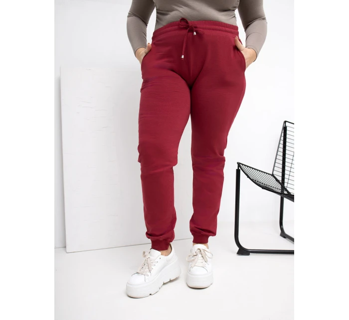 RV DR 6301.88 teplákové nohavice bordové