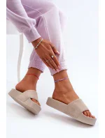 Dámske semišové šľapky Big Star Beige