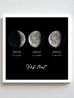 Personalizovaný magický fotob obraz v ráme – štvorcový 20x20 – fázy mesiaca v rodine