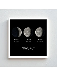 Personalizovaný magický fotob obraz v ráme – štvorcový 20x20 – fázy mesiaca v rodine