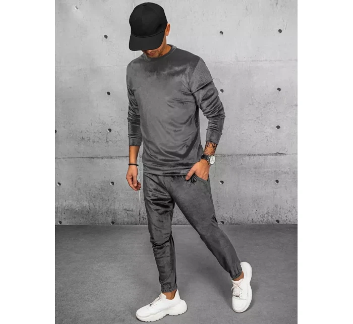 Pánska sivá velúrová mikina FashionStreet BX5533